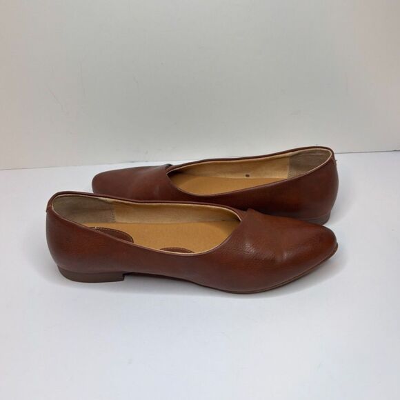 Boc Janella Light Brown Leather Pointed Toe Slip On Flats Comfort Womens - Picture 7 of 12